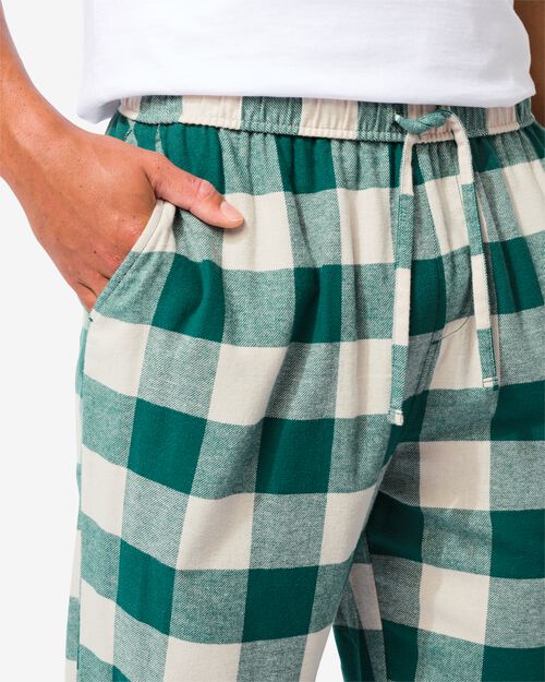 pantalon de pyjama homme flanelle à carreaux vert foncé