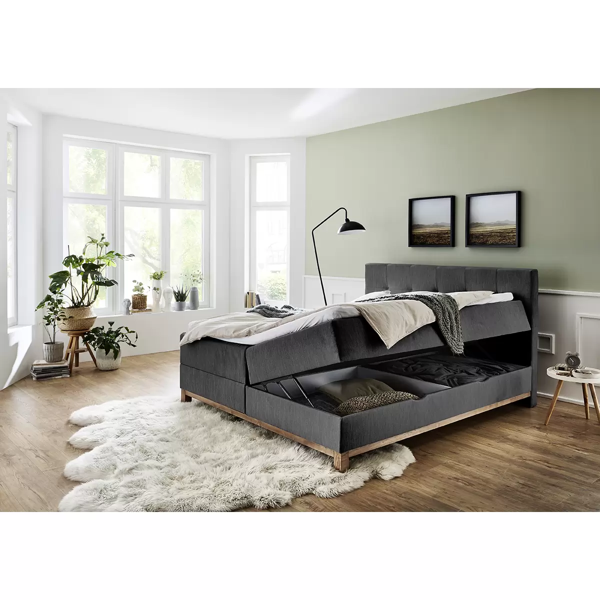 Boxspringbett CATANIA 180x200 Anthrazit
