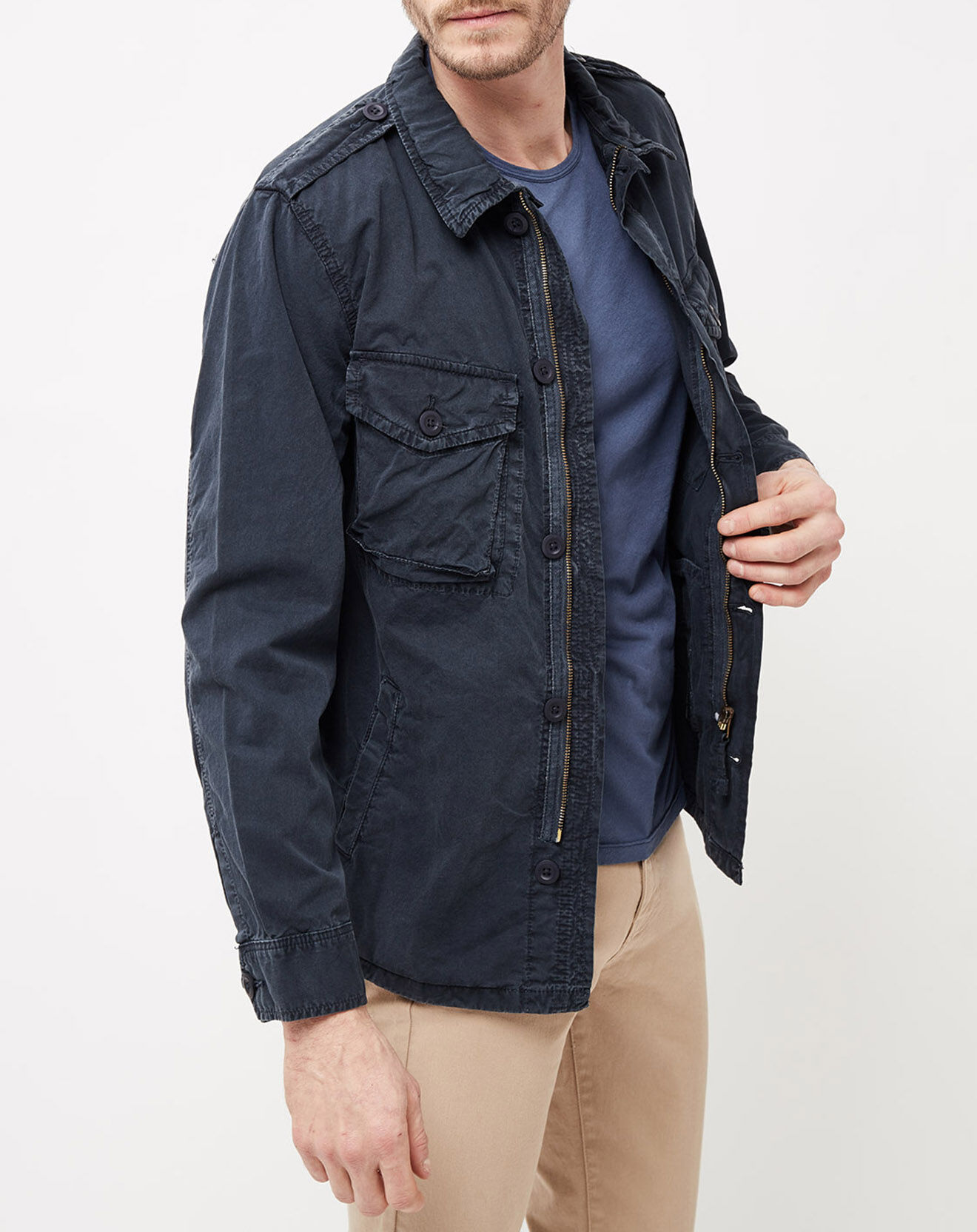 Hartford Veste Joshua saharienne bleu marine