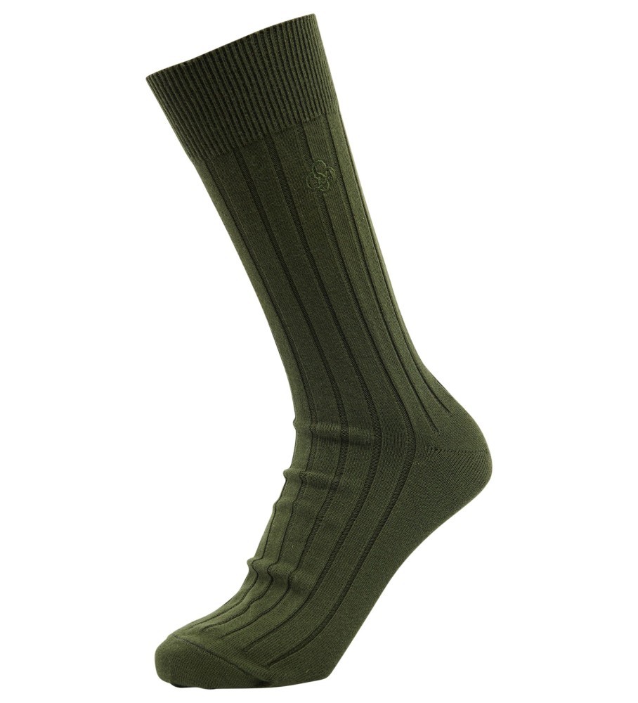 Meias caneladas de algodão orgânico unissex Superdry, verdes.