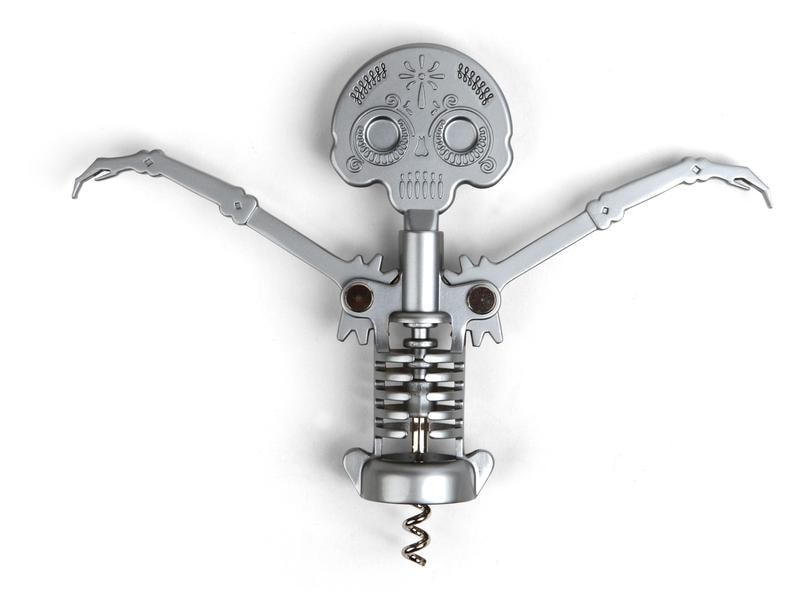 Kikkerland Korkenzieher Day of the Dead Silber Zapfenzieher
