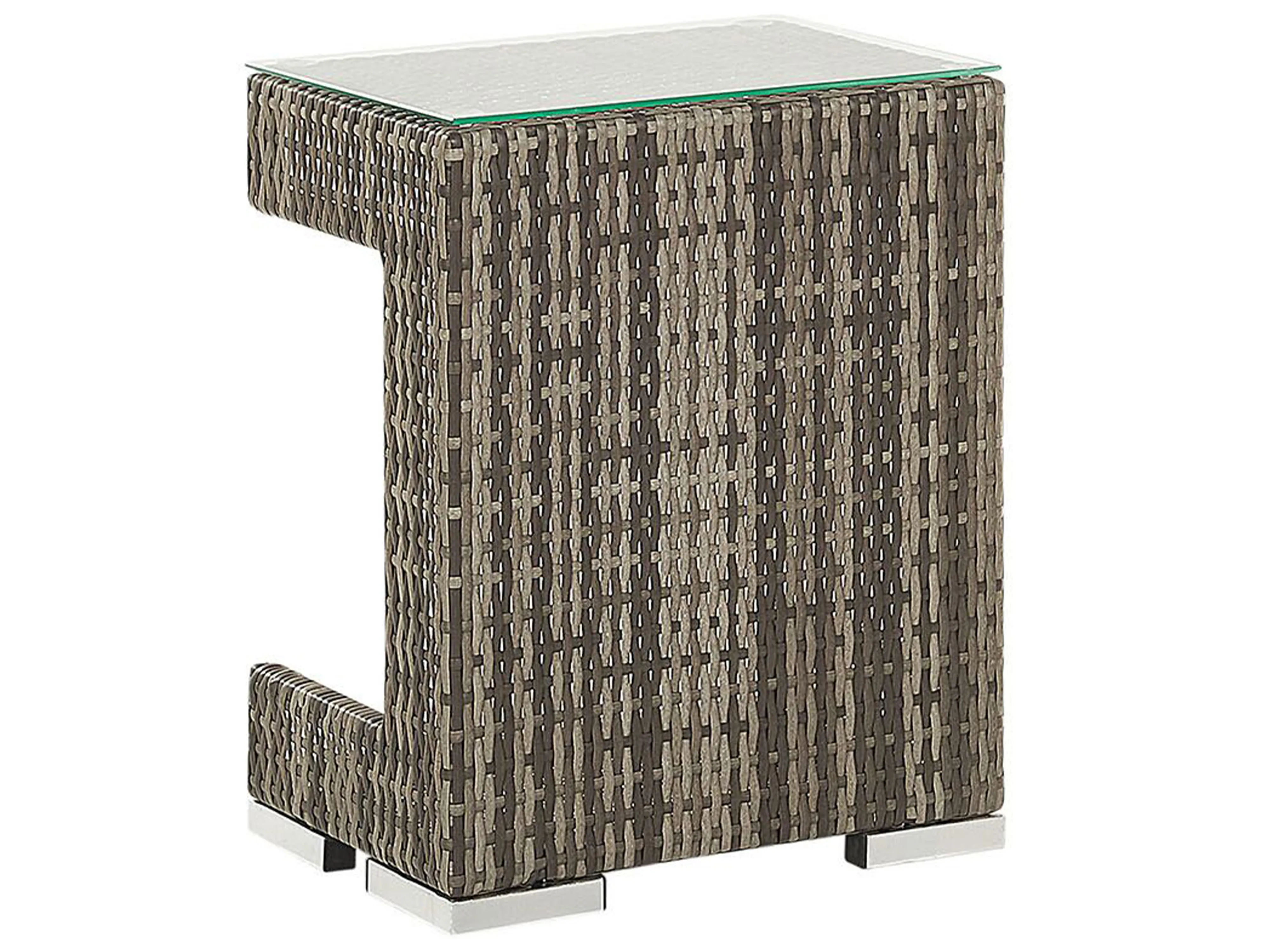 Loungeset met tafel 6-zits CORTE modulair PE rotan Donkerbruin