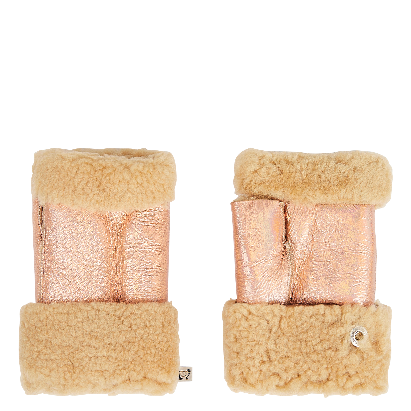 Mitaines métallisées en peau de mouton | Multicolore