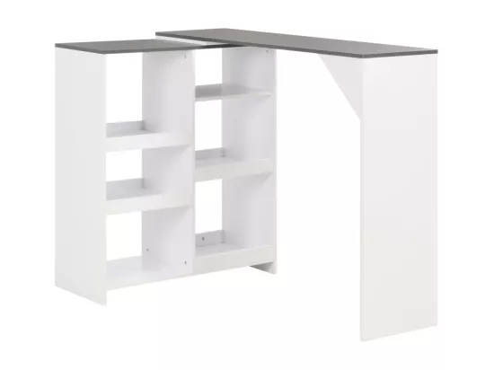 Table de bar avec tablette amovible Blanc 138x39x110 cm