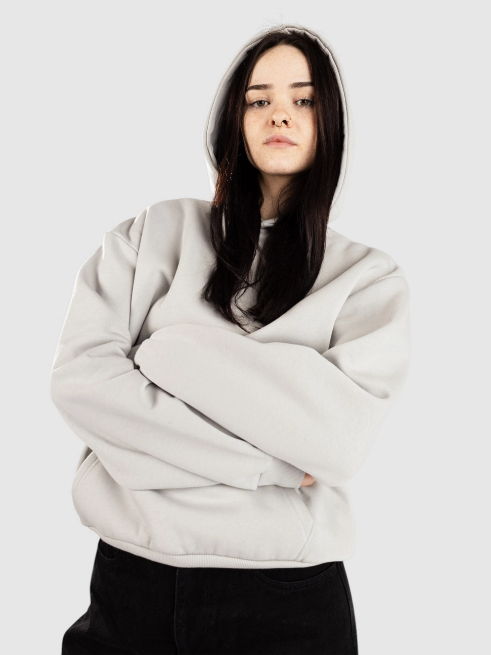 Urban Classics Fluffy Hoodie light asphalt