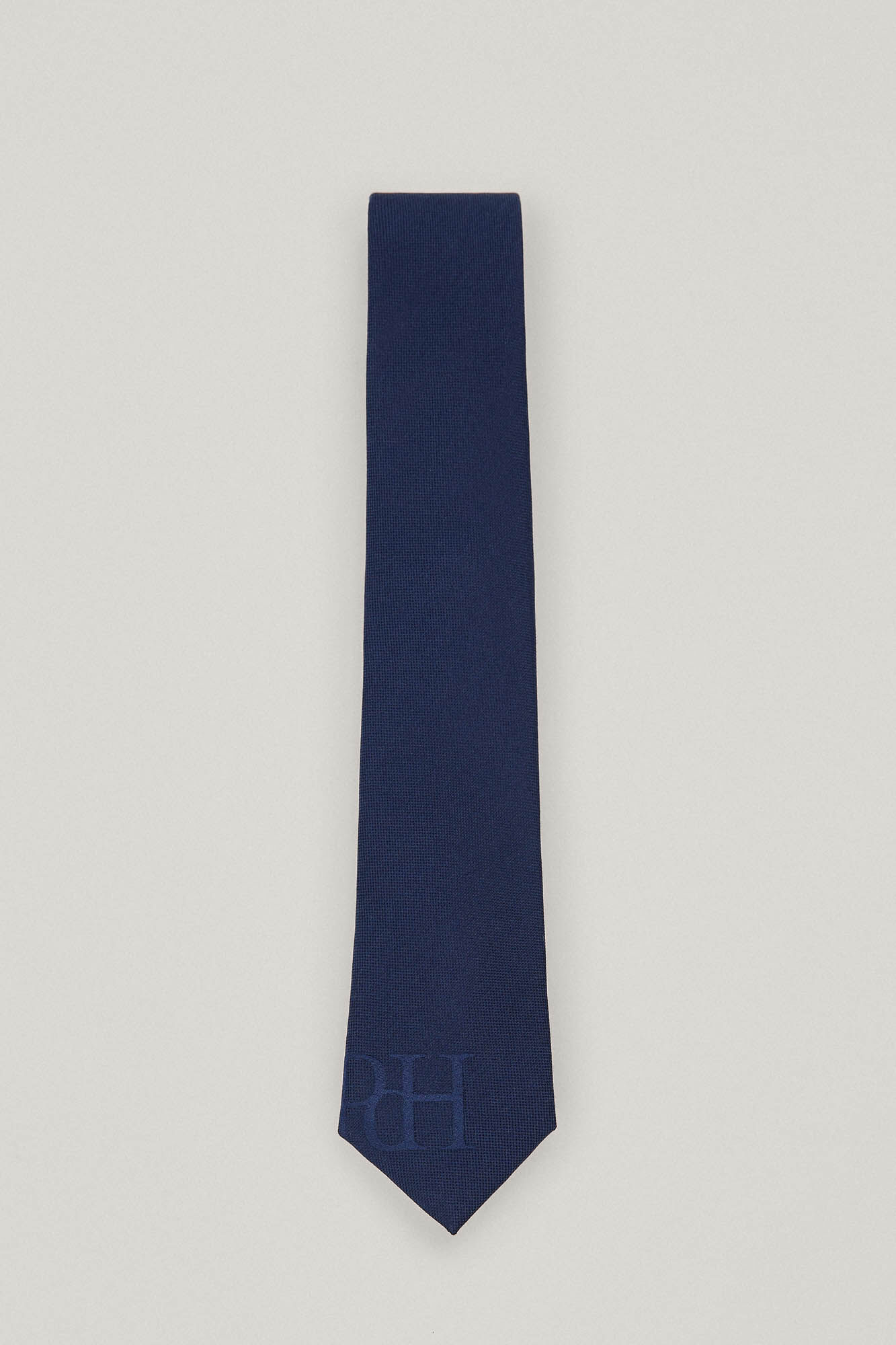 Gravata de seda com logotipo - Azul