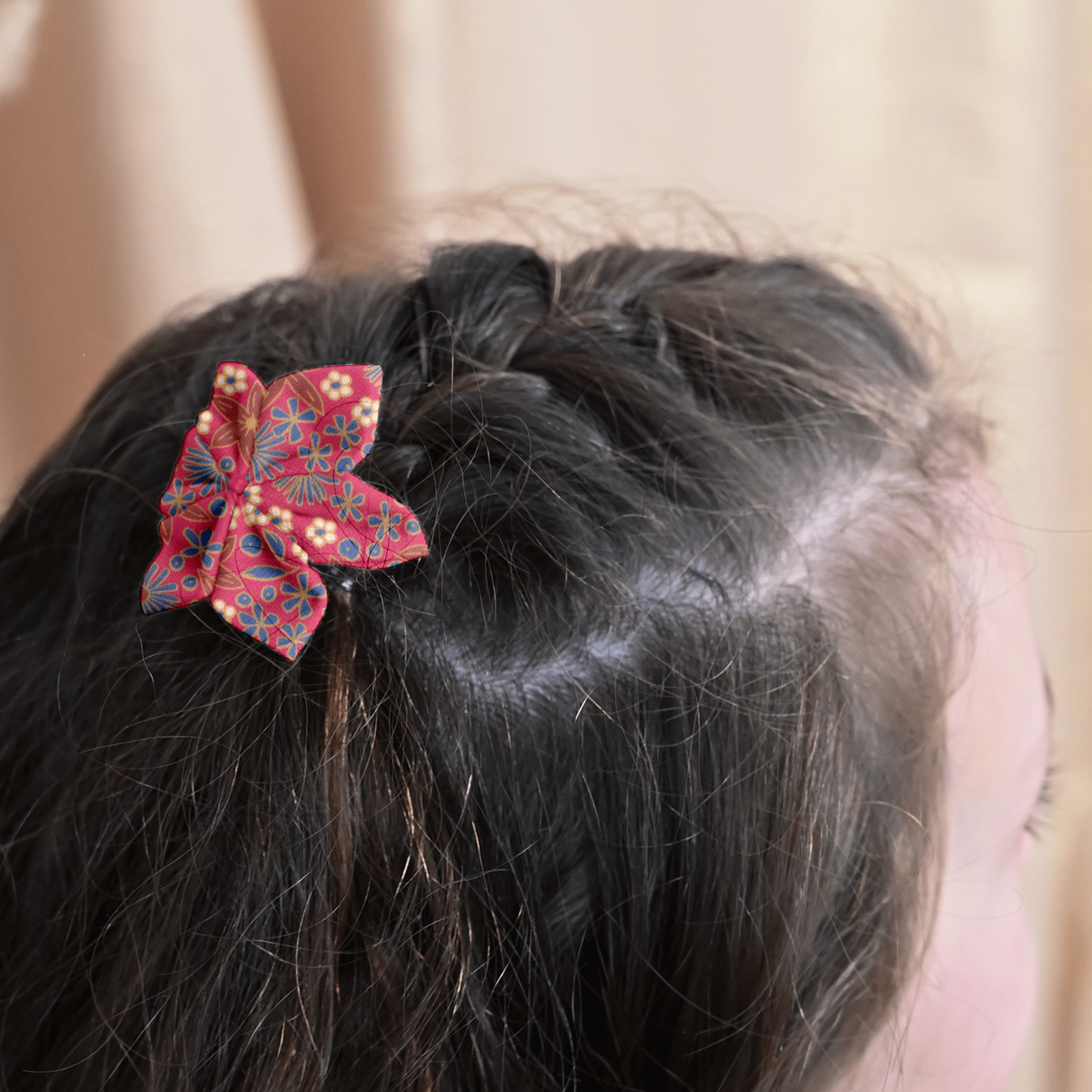 Barrette Fleur Étoile Badiane Framboise
