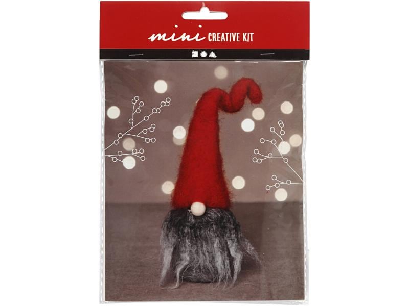 Creativ Company Bastelset Wichtel zum Filzen Weihnachtswichtel mit Bart und langem Hut