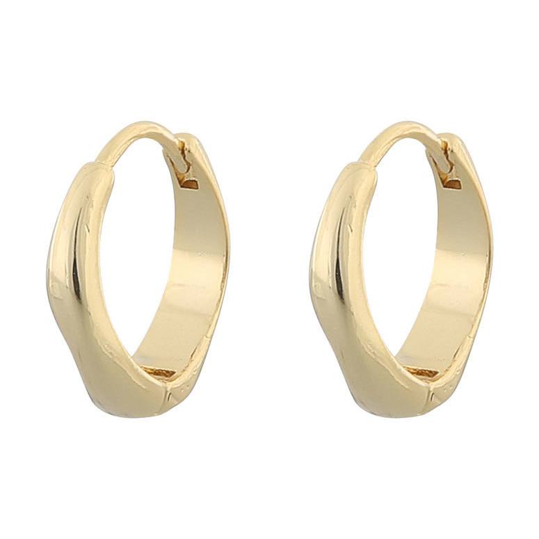Snö Of Sweden Blanche Oval Earring Plain Gold 16,5mm