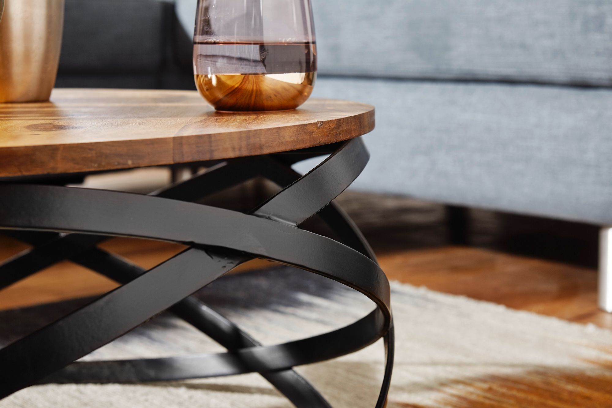 FineBuy Couchtisch MANUR Wohnzimmertisch Holz Massiv Sofatisch Tisch Wohnzimmer
