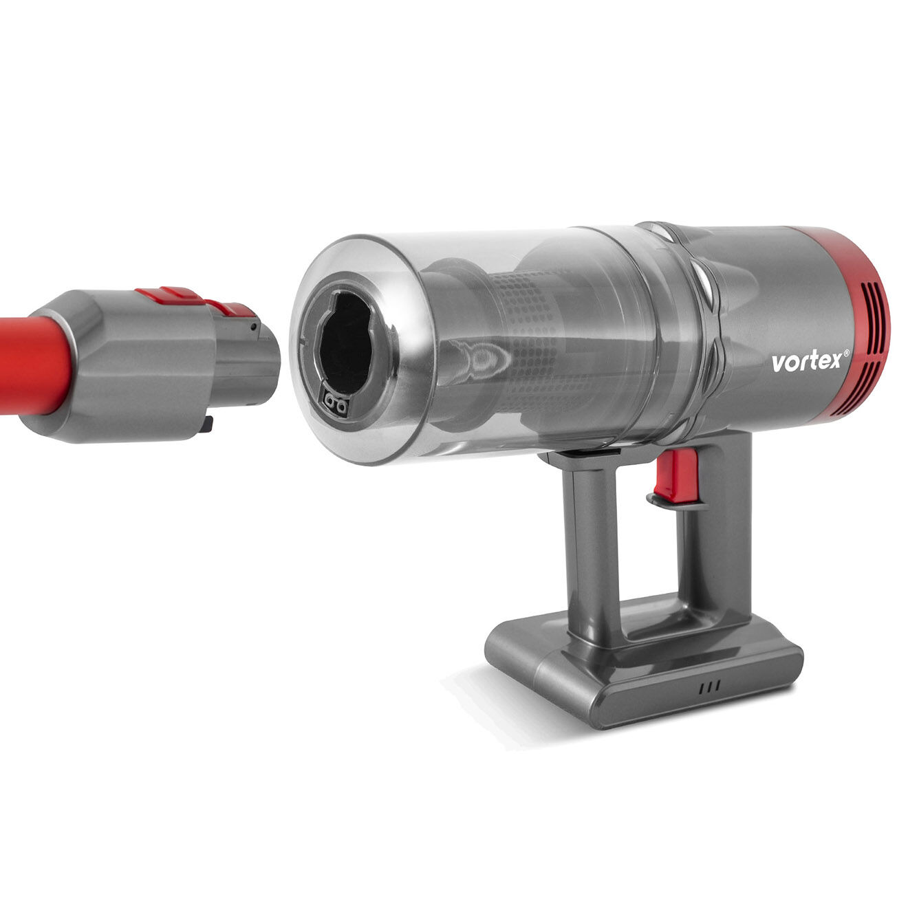 Vortex Aspirateur balai 2 en 1 sans fil gris/rouge - 23.5x23x119.5 cm
