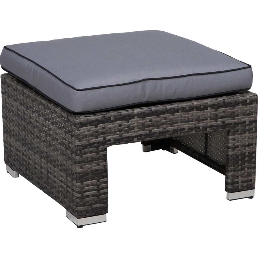 Outsunny Polyrattan Lounge-Set mit Sonnendach, Kissen und Beistelltisch grau