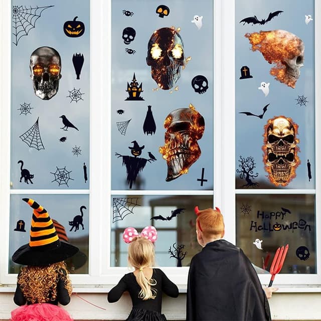 Fleksible vægdekorationer med halloweenmotiver, 30x20