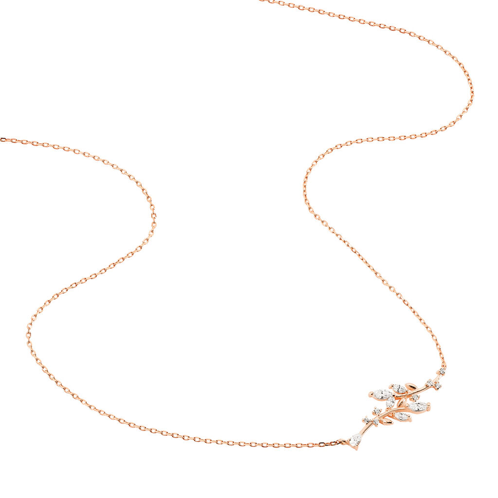 Collier Wendy Argent Rose Oxyde De Zirconium