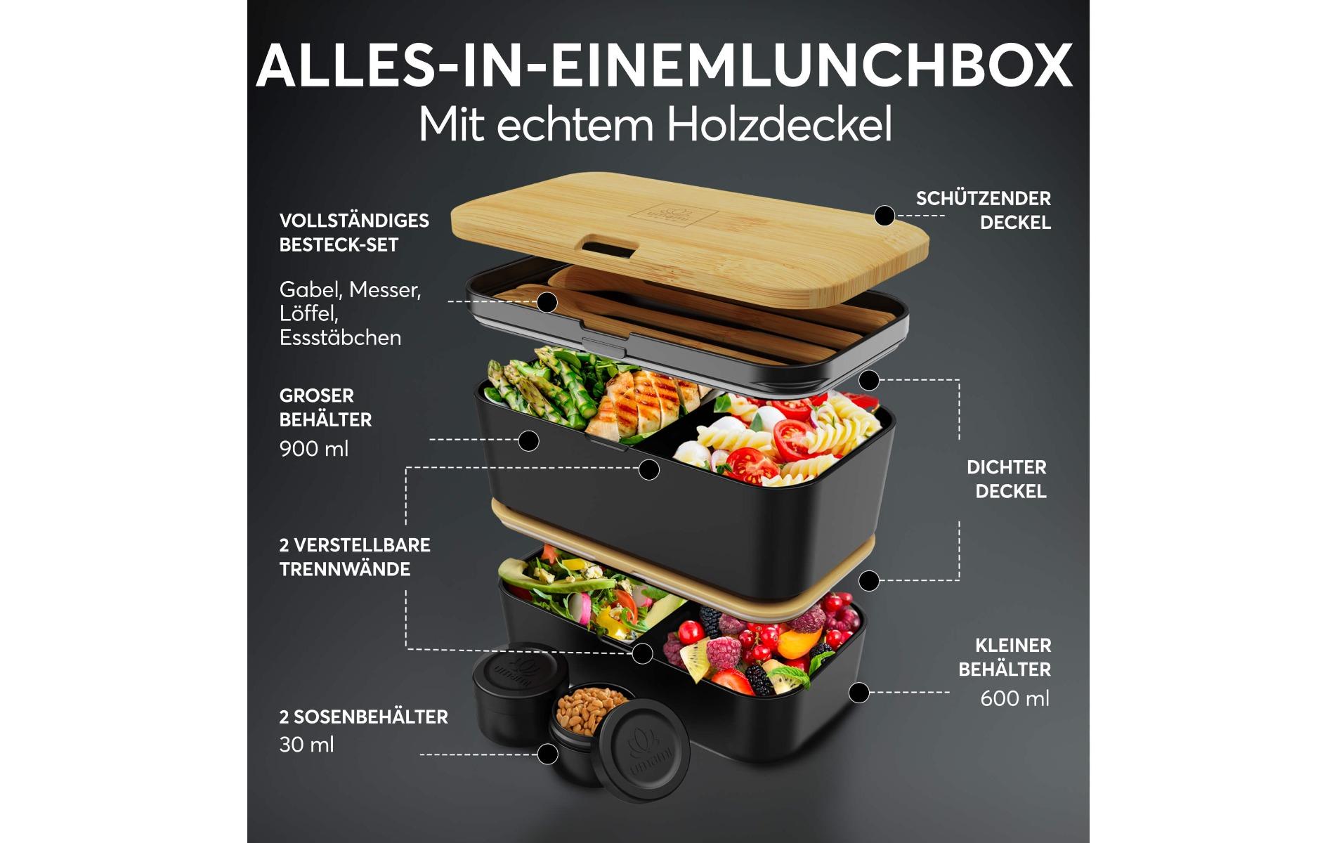 Lunchbox Nestable L Bamboo Black PremiumPraktische und nachhaltige Lunchbox