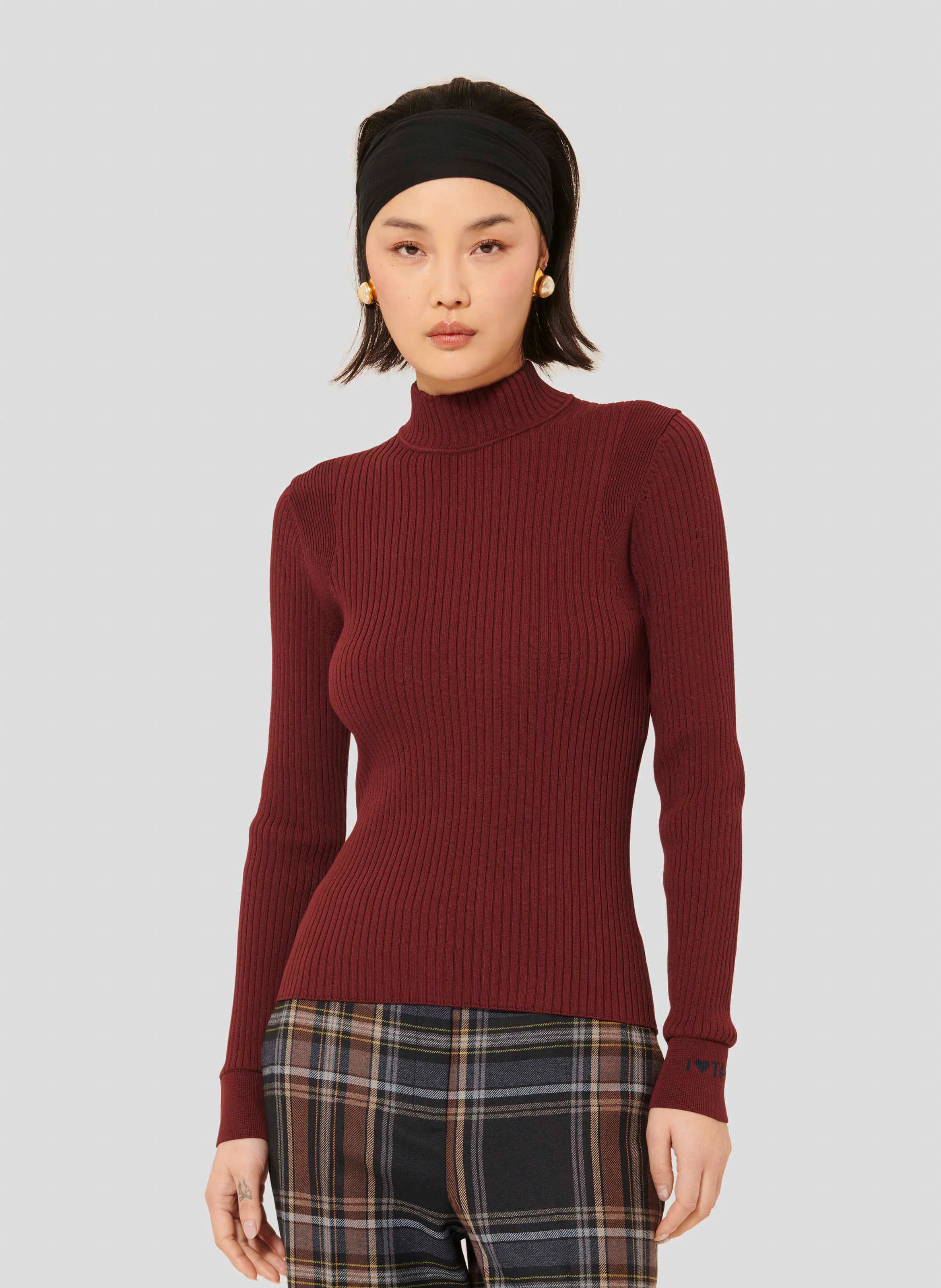 PRUDIE - Pull col rond| Rouge