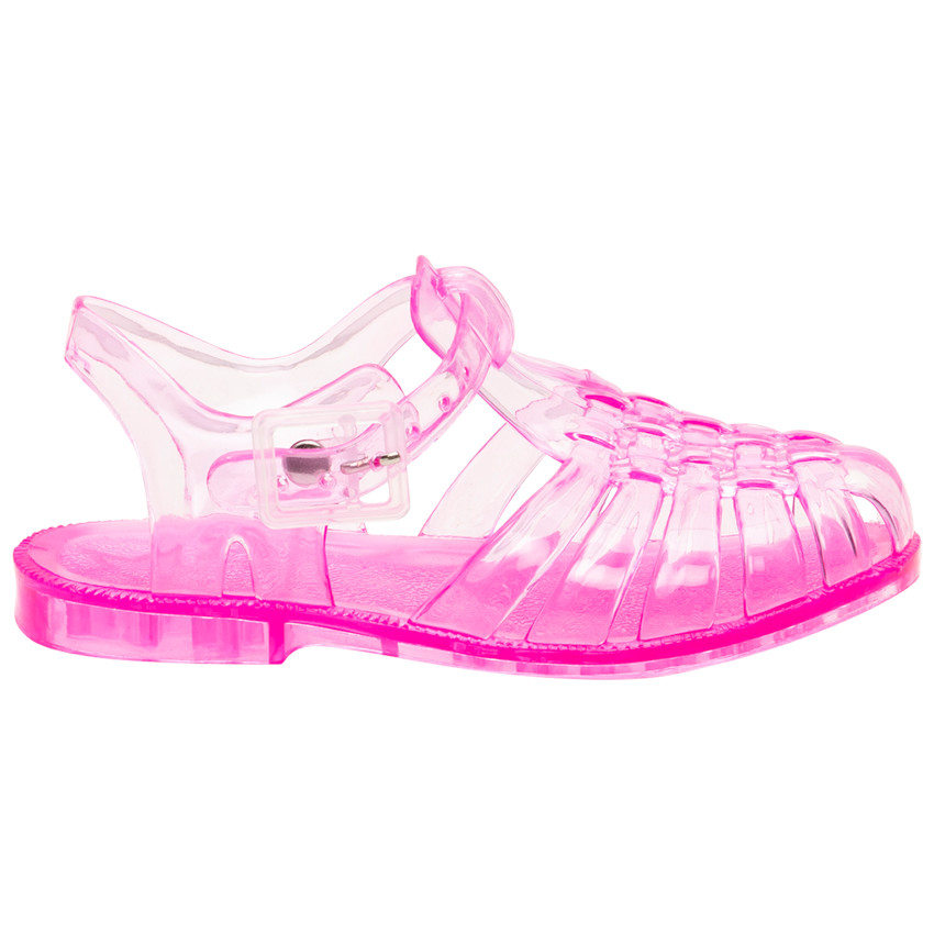 Sandales de plage transparentes rosées pour fille