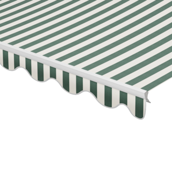 Schulprand (volant) golf streep groen/crème (kleurnr. 8555) op maat