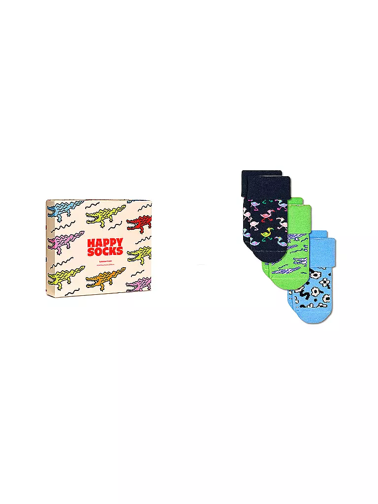 HAPPY SOCKS Baby Geschenkbox Socken 3er Pkg SUMMER TERRY navy bunt