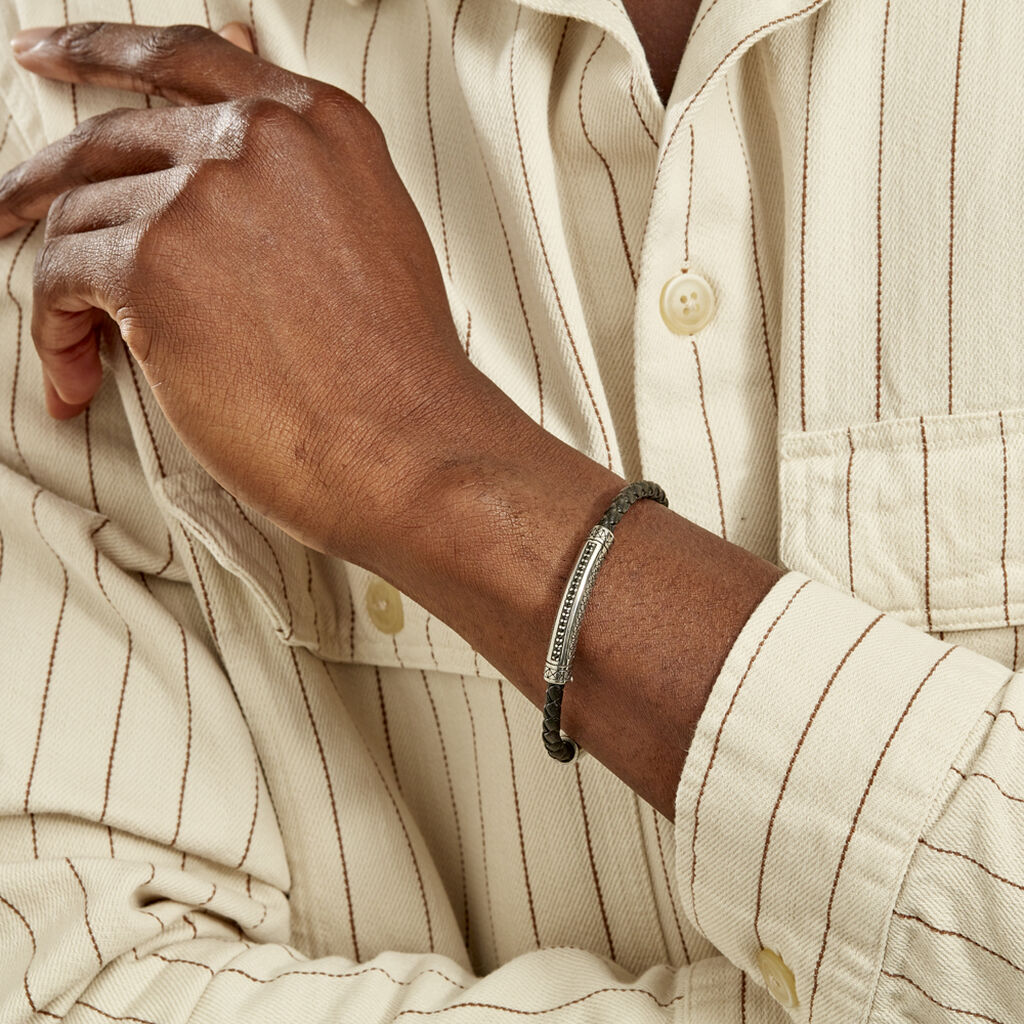 Bracelet Steph Acier Blanc Oxyde Noir