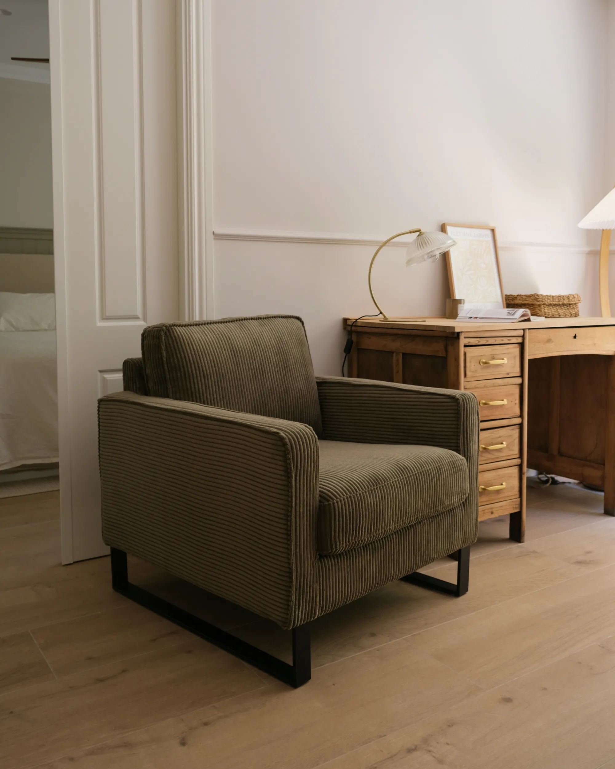 Fauteuil VIND Corduroy Groen