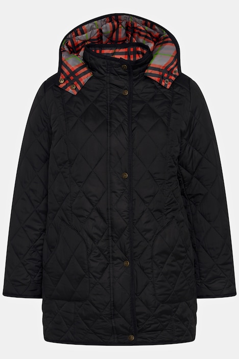 Steppjacke, wasserabweisend, Stehkragen, Kapuze