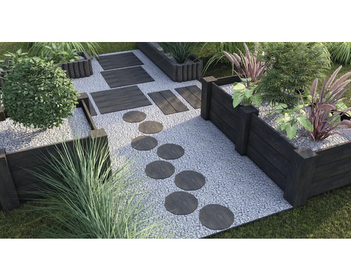 Betonnen verhoogde tuinbak Big Antique donkerbruin met voorgemonteerde draad 220 x 120 x 69 cm