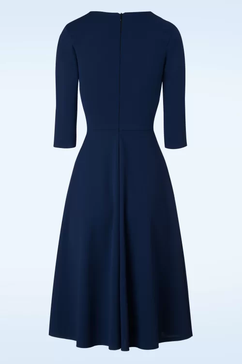 Vintage Chic for Topvintage Ruby swingjurk in marineblauw