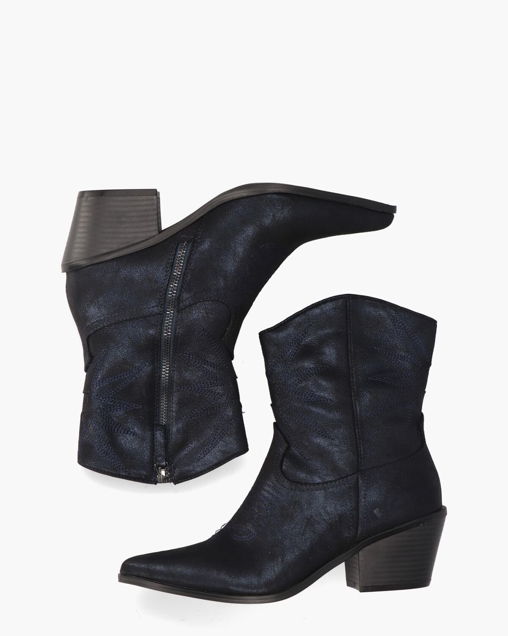 Mia & Jo  Vlinder Donkerblauw Dames Enkelboots