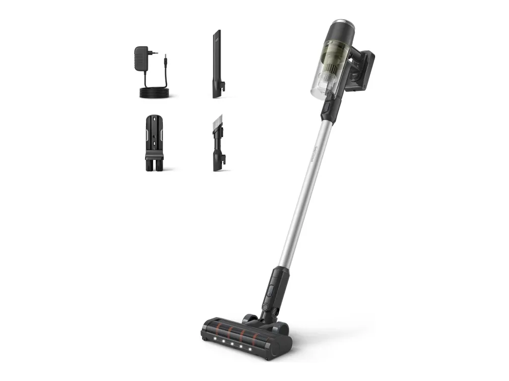 Philips 3000 Series XC3033 - Støvsuger - pind/håndholdt (2-i-1) - uden pose - ledningsfri - olivengrøn - 1 batteri, inkluderet oplader