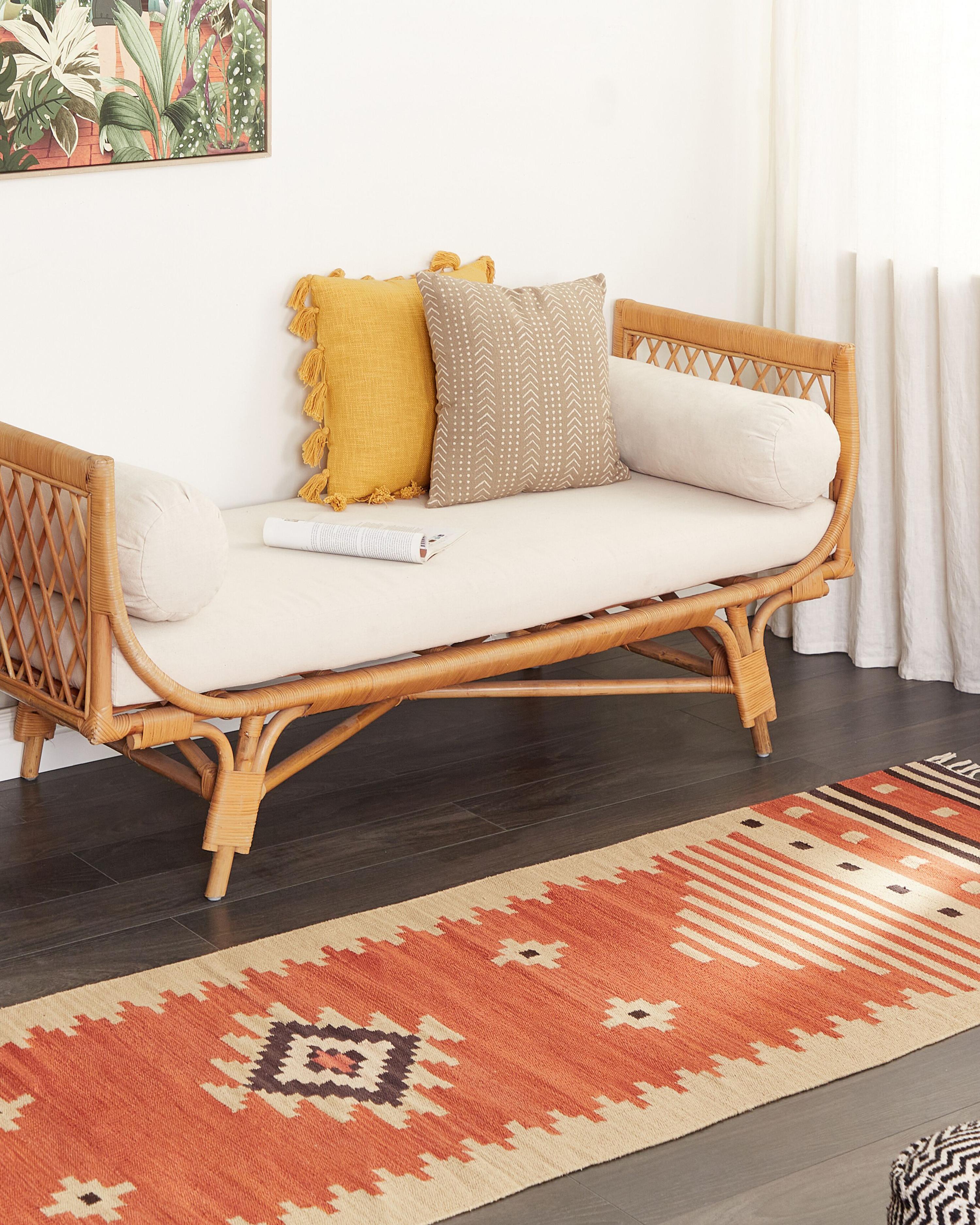 Vloerkleed GAVAR Oranje 80 x 300 cm Katoen Kelim