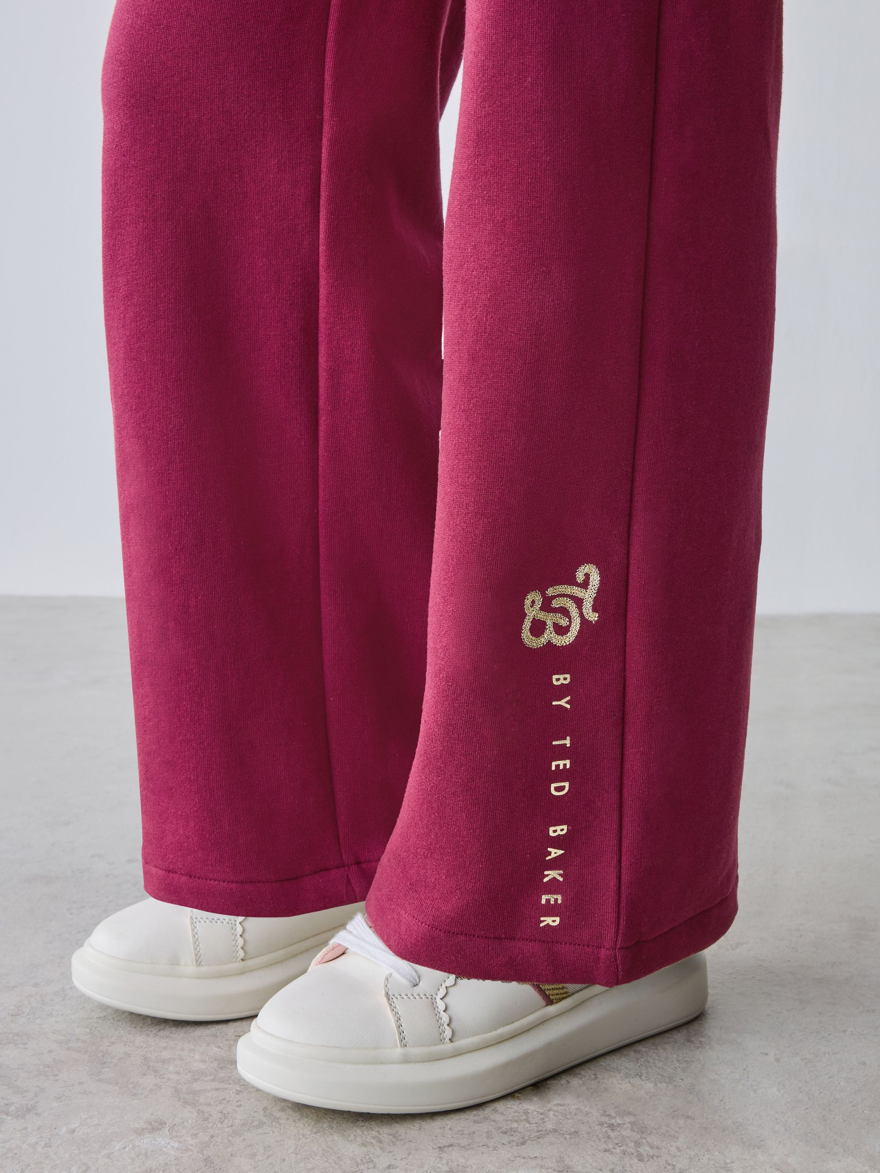 Bordeauxrood - Baker by Ted Baker 2 Piece Varsity Sweater and Wide Leg Joggers Set