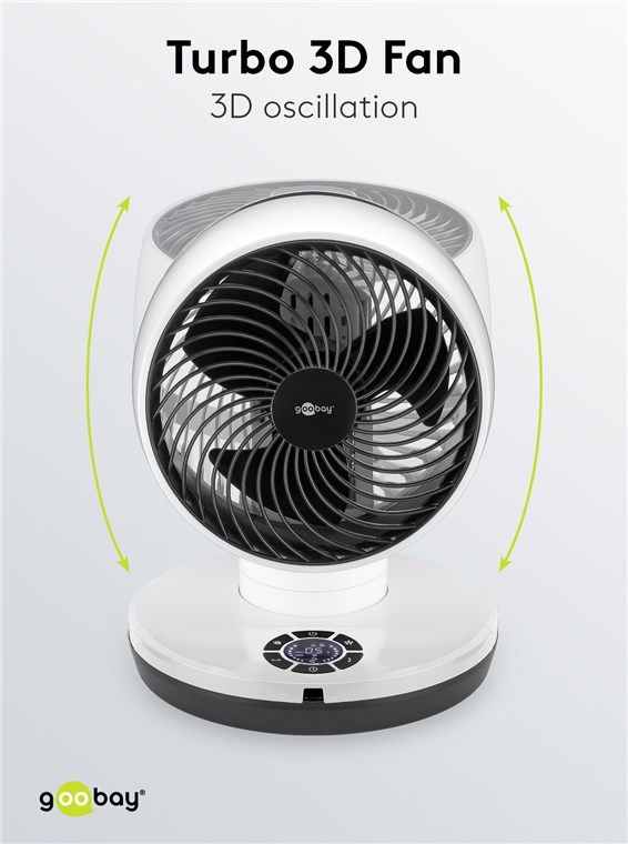 (280x365mm) 3D Bodenventilator Tragbarer Desktop Ventilator Schreibtisch Lüfter mit Timer inkl. Fernbedienung (59515) - Weiss