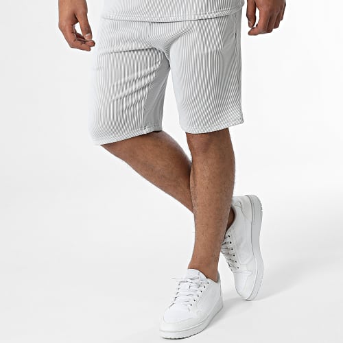 Ensemble Tee Shirt Et Short Jogging Gris Clair