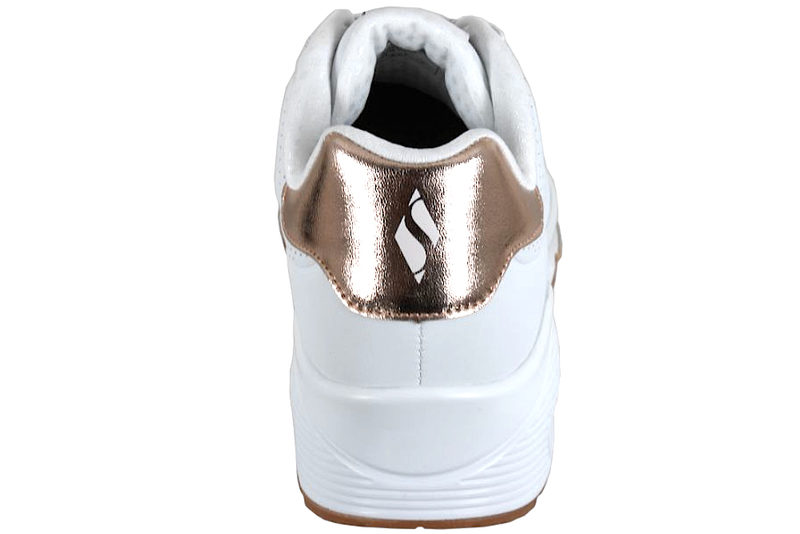 SKECHERS UNO SHIMMER AWAY SNEAKERS I HVIDT TEKSTIL