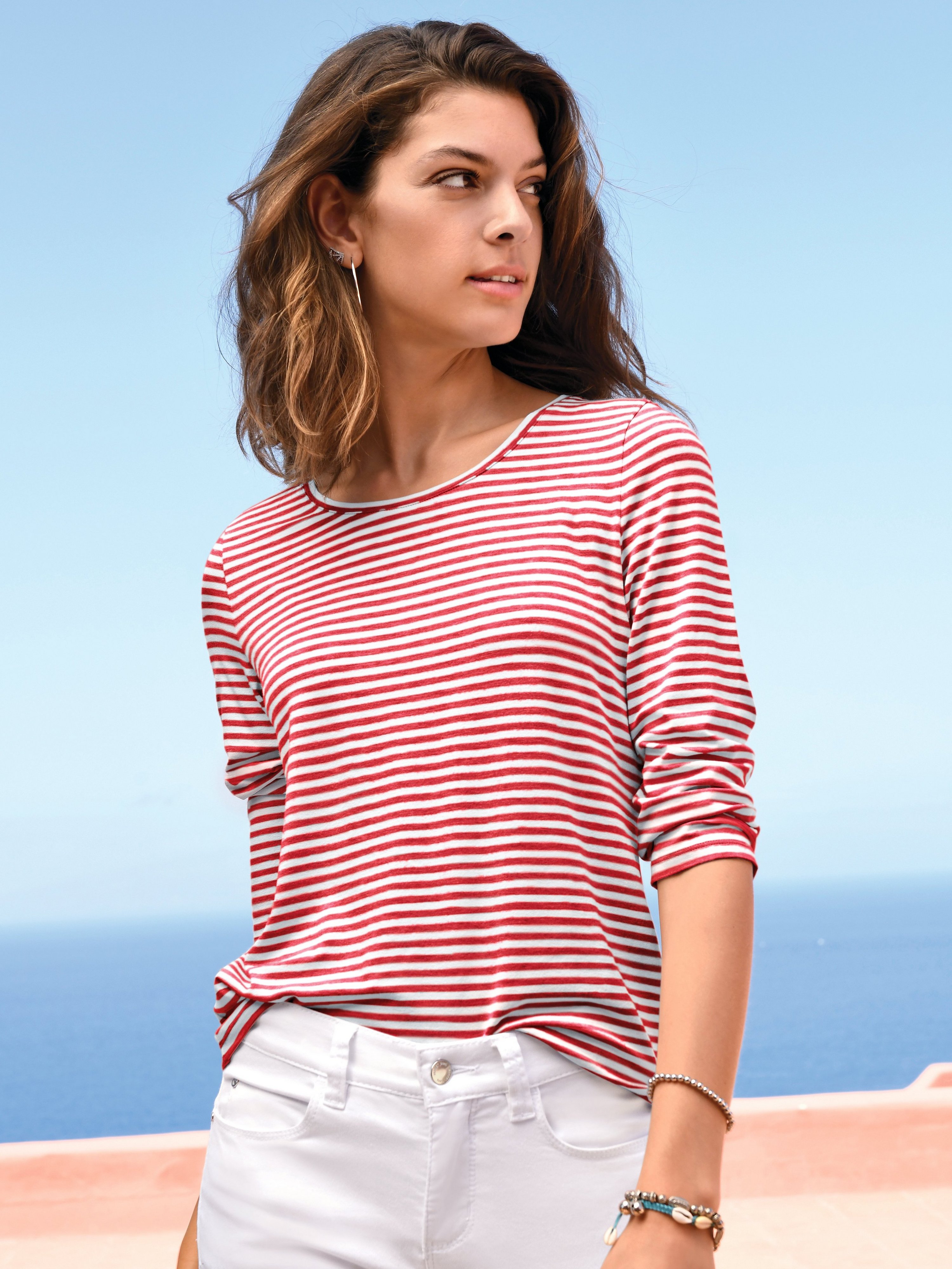 Rundhals-Shirt mit 3/4-Arm