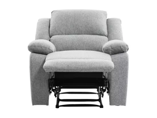 Fauteuil Relaxation 1 place Léo en Tissu - Gris clair - L88 x 93 x 96cm - Loungitude