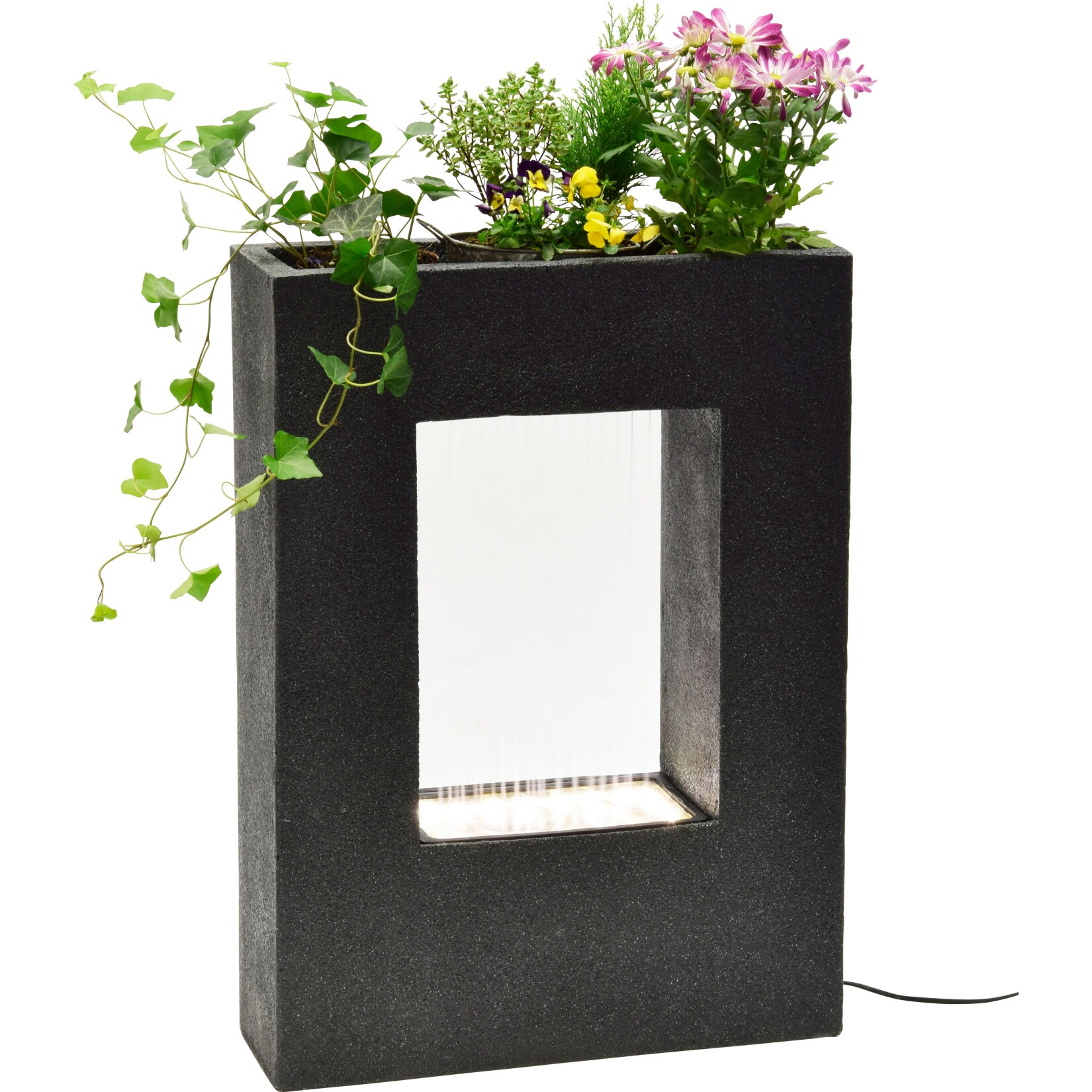 Dobar 96110e Design-Gartenbrunnen mit Pflanzoption