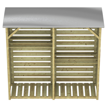 Haardhoutberging Twin grenen hout 176 x 190 x 60 cm