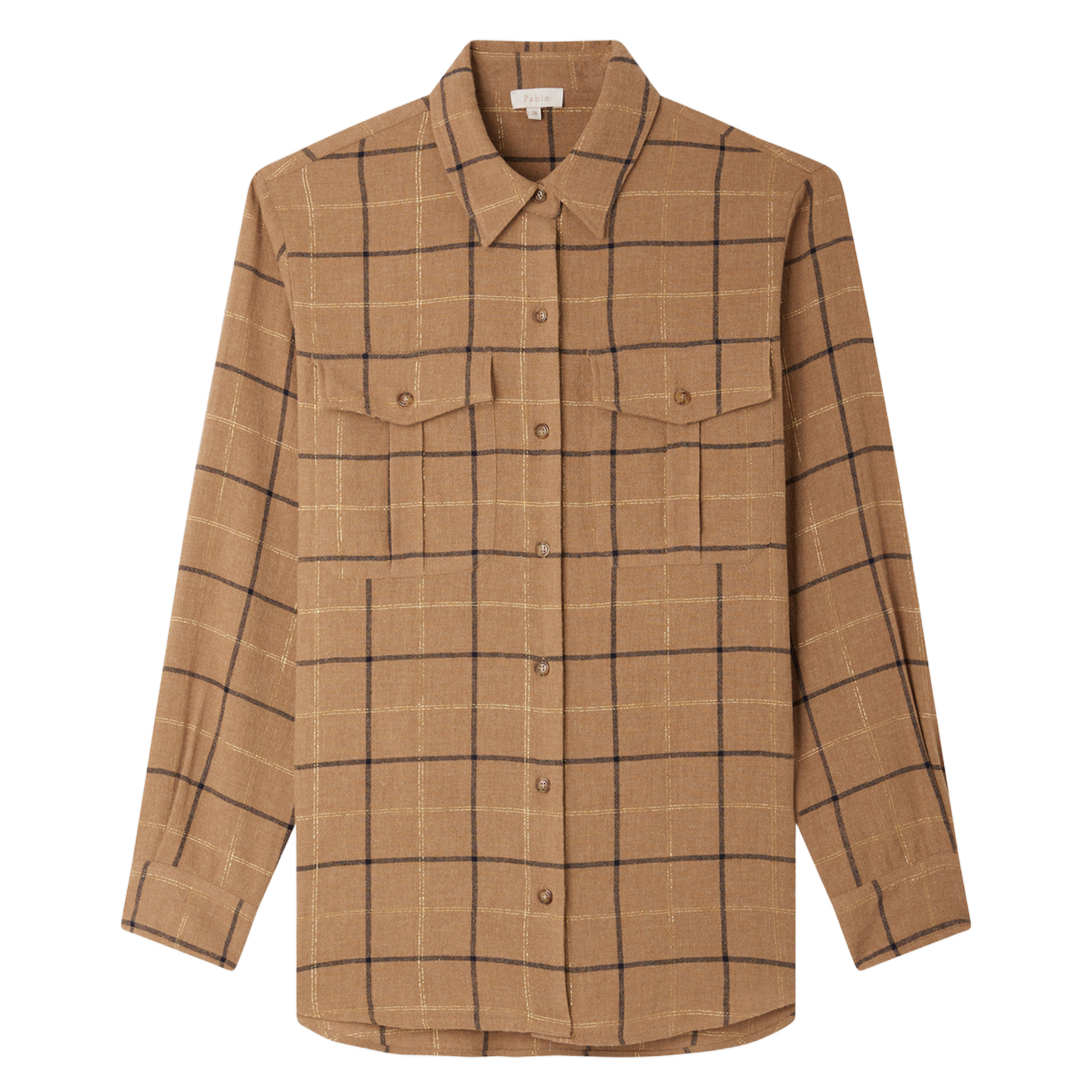 BEGONIE - Chemise droite à col classique| Marron