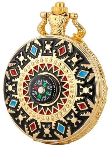 Zakhorloge - Witte Wijzerplaat - Kompas Zakhorloge - Met Dunne Ketting - Geschikt Voor Mannen En Vrouwen