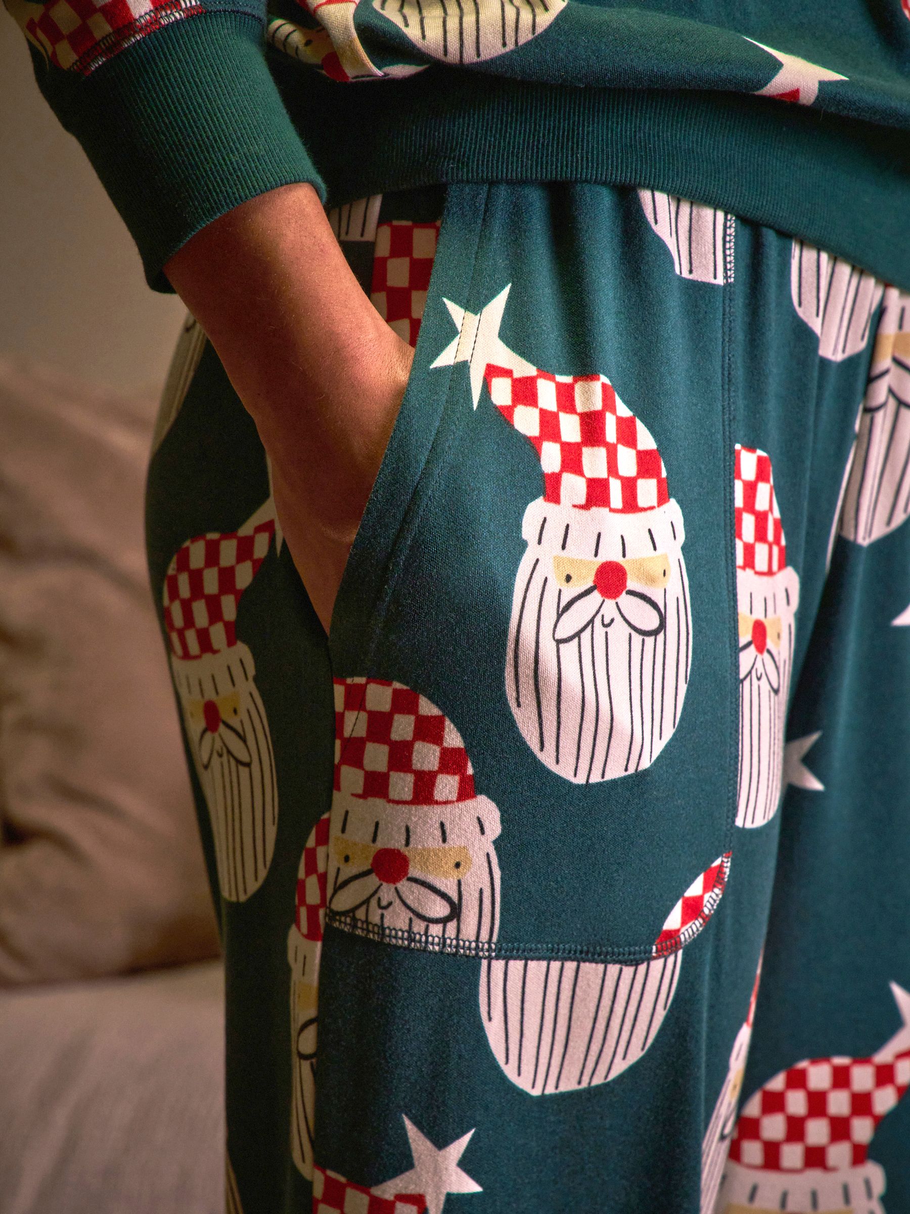 Groen met kerstmanprint - Bijpassende familie Kerstmis Pyjama's met Lange mouwen