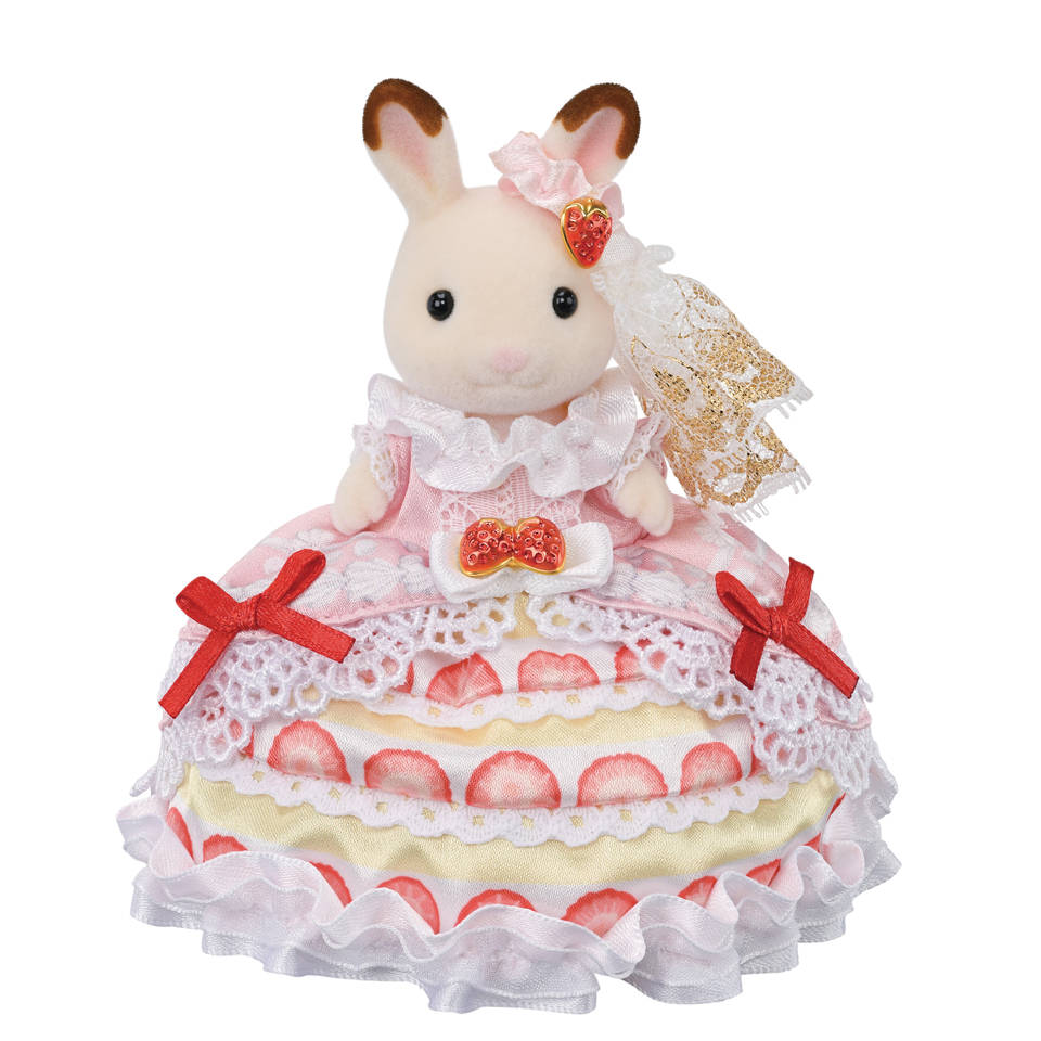 Sylvanian Families Freya's verjaardag set aardbeien cake jurk 5847