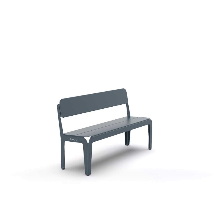 Weltevree Bended tuinbank met rugleuning Agate gray