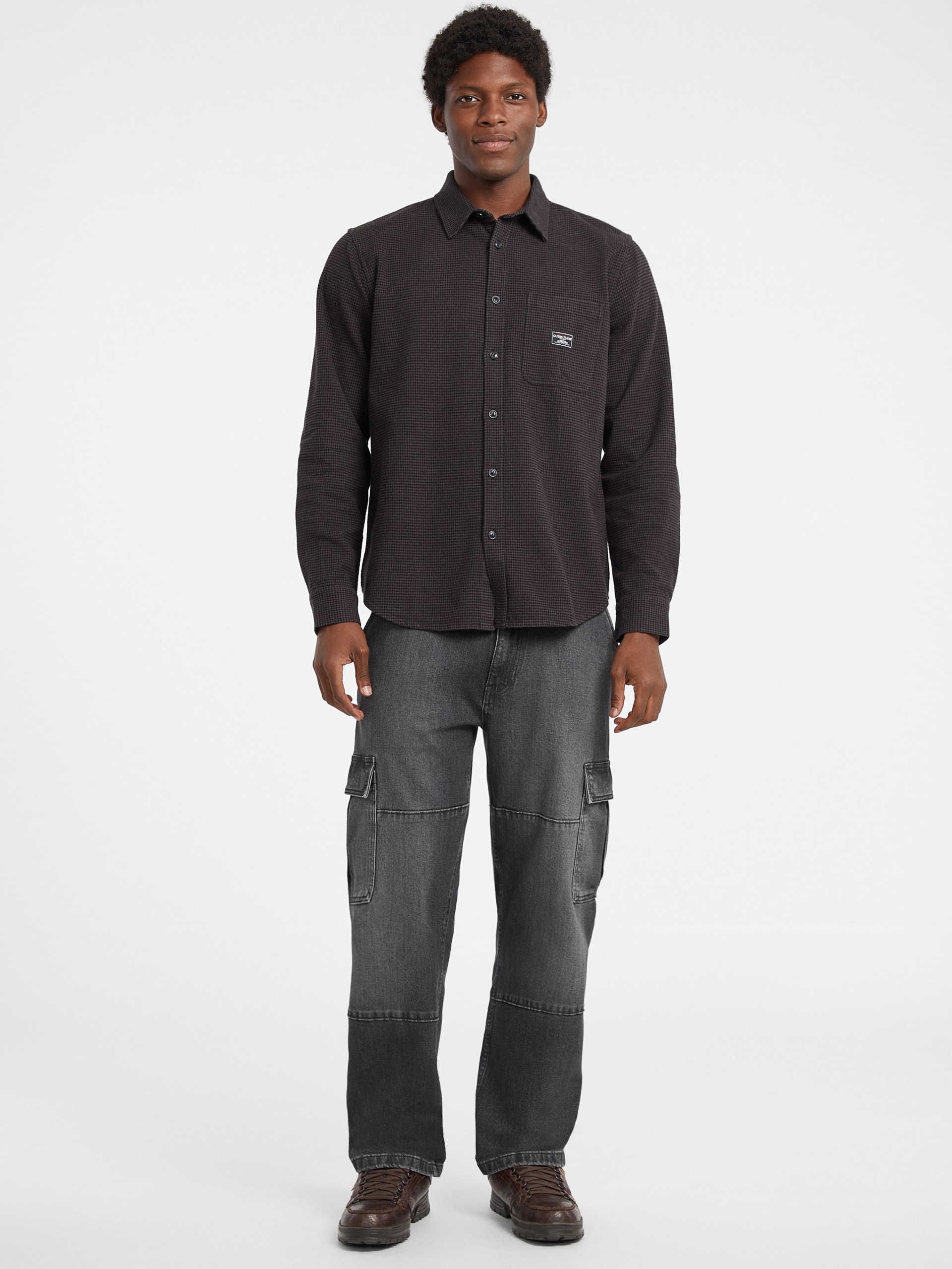 Camisa de flanela com bolso