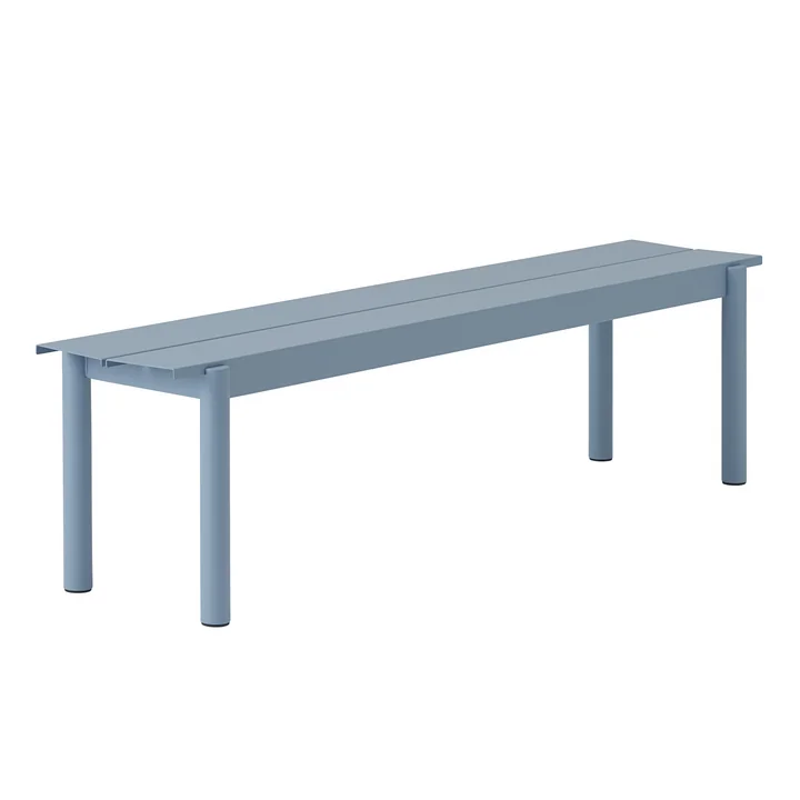 Muuto - Linear Steel Bank Outdoor, 170 cm, hellblau