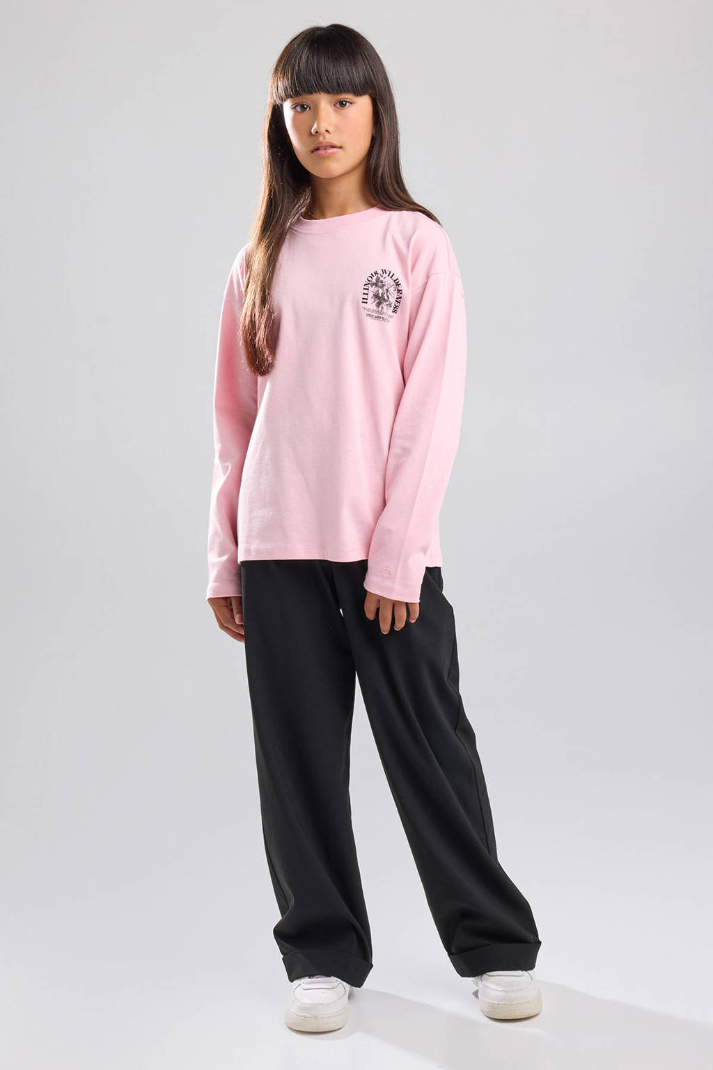 America Today longsleeve met backprint roze