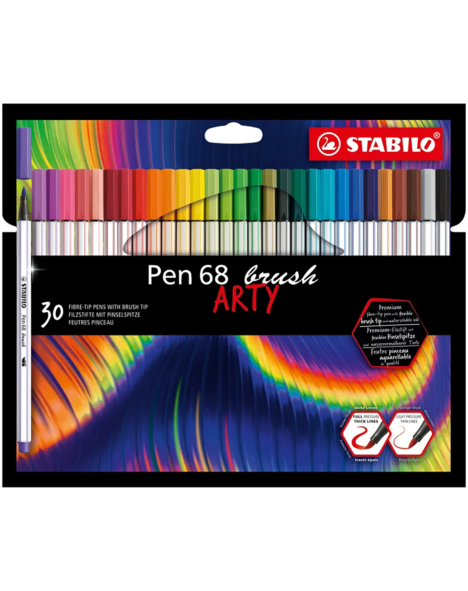 Filzstift STABILO® Pen 68 ARTY brush 30er-Pack