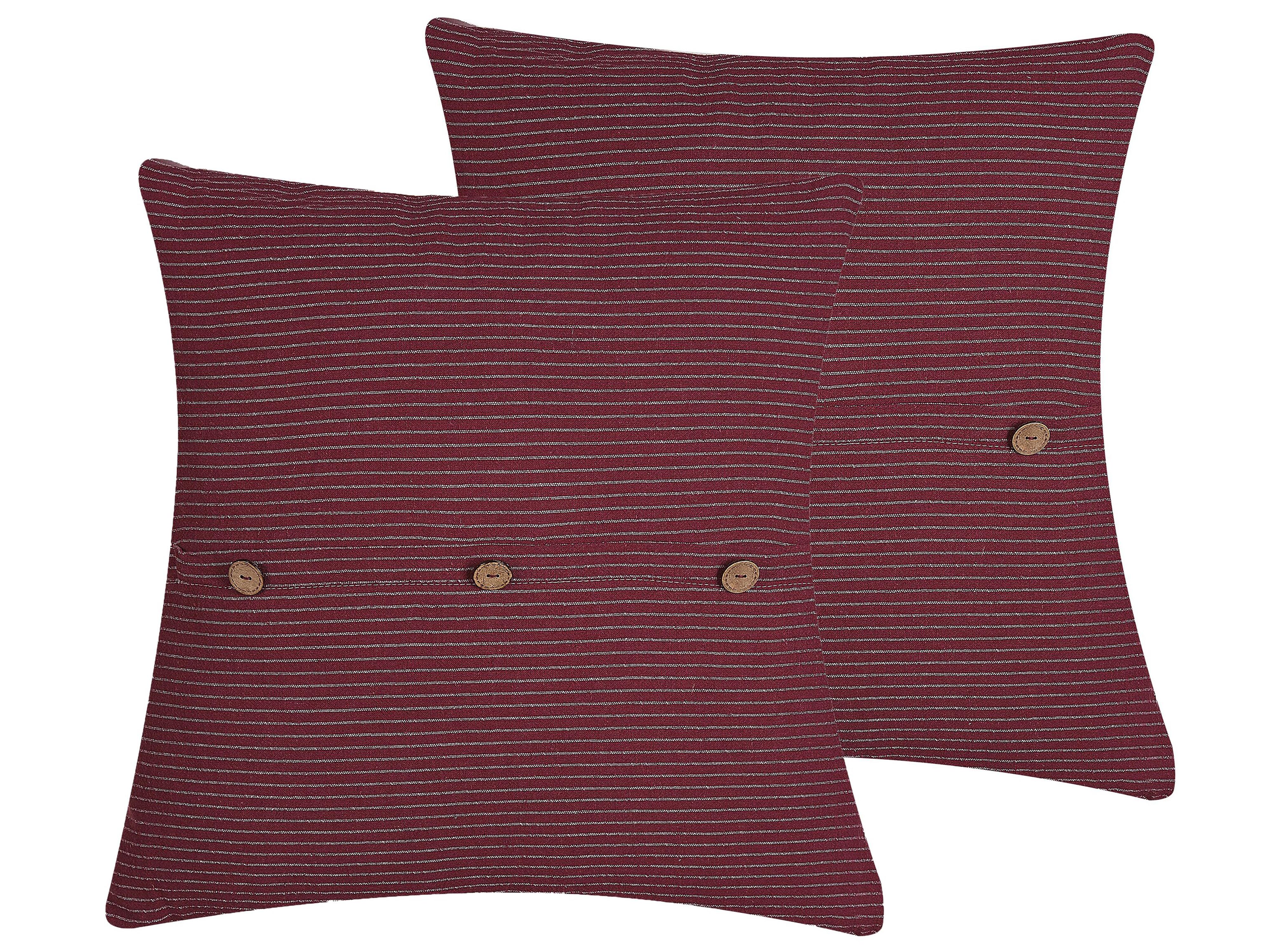 Set van 2 sierkussens CAMPANULA 43 x 43 cm Rood effen