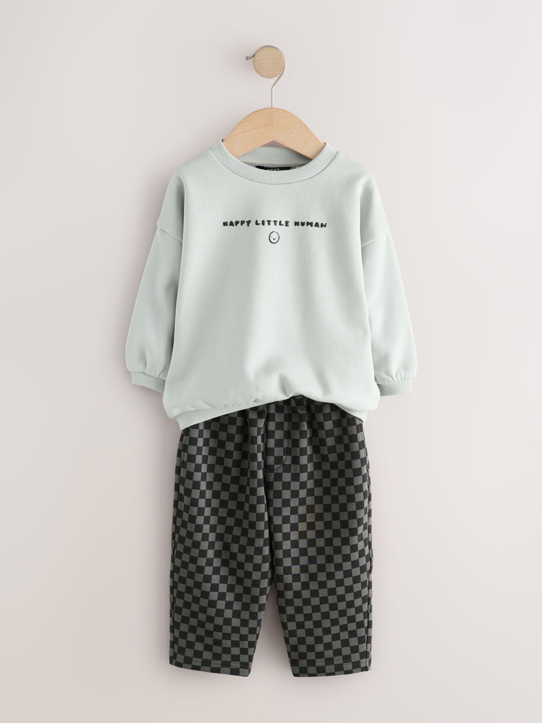 Zwart/grijs - Set met sweatshirt en joggingbroek met strepen (3mnd-7jr)